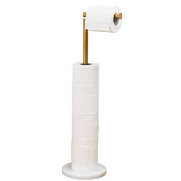 Gold Toilet Paper Holder with Marble Base and Stainless Steel
