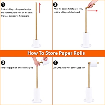 Gold Toilet Paper Holder with Marble Base and Stainless Steel