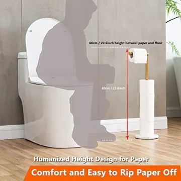 Gold Toilet Paper Holder with Marble Base and Stainless Steel