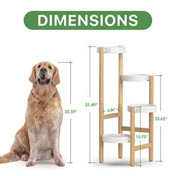 Wisuce Bamboo Plant Stands Indoor, 4 Tier Tall Corner Plant Stand Holder & Plant Display Rack for Ou...