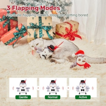 Potaroma 2 Pcs Flapping Sandpiper Pair-Mate, Lifelike Cat Toys Birds Chirp, Chargeable Touch Activated Kitten Toy Interactive Cat Kicker Exercise, Catnip Toys for All Breeds