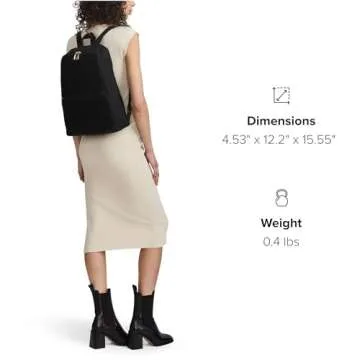 TUMI - Just In Case Foldable Backpack - Lightweight, Compact Travel Backpack - For One Bag Travel - 15.5" X 12.3" X 4.5" - Black with Gold Hardware