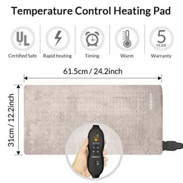 DONECO King Size XpressHeat Heating Pad for Pain Relief