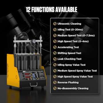 GDI,EFI,FSI Fuel Injector Cleaner Tester,6-Cylinder CT400 High Pressure Ultrasonic Injector Cleaner ...