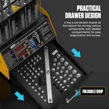 GDI,EFI,FSI Fuel Injector Cleaner Tester,6-Cylinder CT400 High Pressure Ultrasonic Injector Cleaner Tester For Gasoline Direct Injection Piezo Fuel nozzle With Portable Drawer,12V/70V/120V Selection