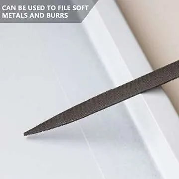 SDAE 10PCS Needle File Set High Carbon Steel File Set with Plastic Non-Slip Handle, Hand Metal Tools for Wood, Plastic, Model, Jewelry, Musical Instrument and DIY (6 Inch Total Length)