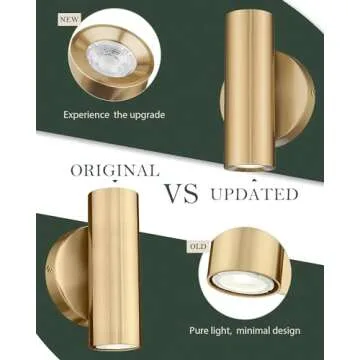 Cargifak 2-Light Brass Gold Wall Sconce for Home Decor