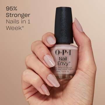 OPI Nail Envy Strengthener Double Nude-y | Sheer Soft Neutral Crème Strengthening Nail Polish Treatment | For Weak & Thin Nails