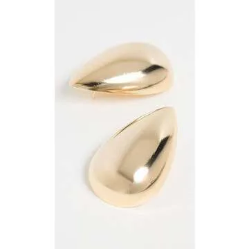 By Adina Eden Women's Solid Chunky Teardrop Hoop Earrings, Gold, One Size