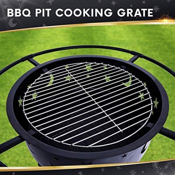 Project One 30" Outdoor Fire Pit with BBQ Grill Grate