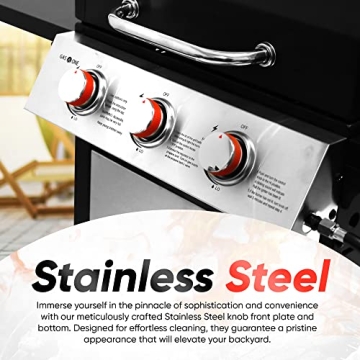 GasOne 3-Burner Stainless Steel Gas BBQ Grill