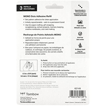 Tombow Mono Adhesive Dots Refill Pack for Crafting