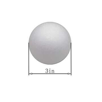 Crafjie Craft Foam Balls 3 Inches in Diameter 15-Pack, Smooth Polystyrenets Foam Ball, for Decoratio...