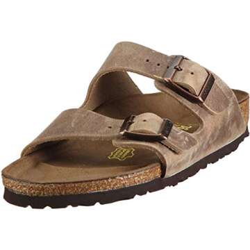 Birkenstock Arizona Sandal in Waxy Leather Tobacco Brown