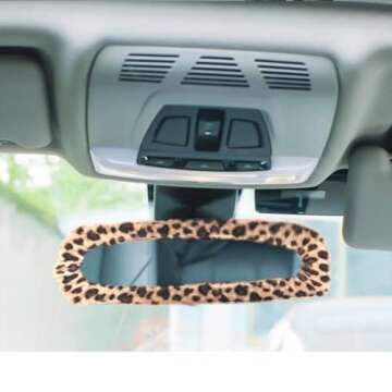 Stylish Plush Rearview Mirror Cover for Cars