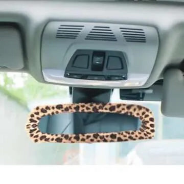 Stylish Plush Rearview Mirror Cover for Cars