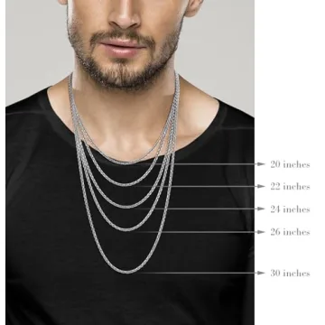 Miabella 3mm Sterling Silver Box Chain for Men
