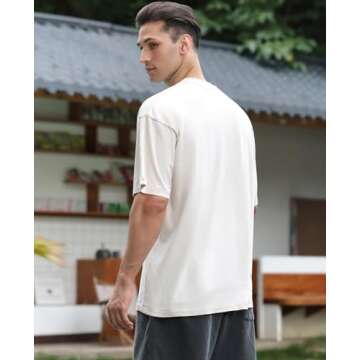 3 Pcs Oversized Heavy Cotton Summer T-Shirts Vintage Unisex Short Sleeves Casual Loose Basic Tops(Beige+Beige+Beige XL)