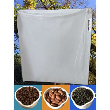 Jasmine Cafe 2 Pack [13"x13"] 200 Micron - Commercial Grade Nut Milk Bag & All Purpose Food Strainer – Fine Mesh Cold Brew Coffee & Tea Filter – Reusable, Safe & Eco-Friendly