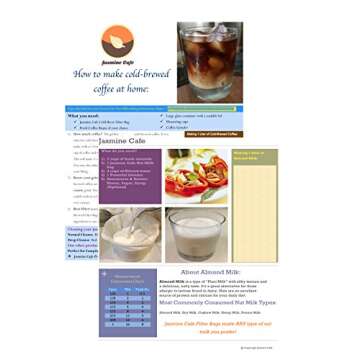 Jasmine Cafe 2 Pack [13"x13"] 200 Micron - Commercial Grade Nut Milk Bag & All Purpose Food Strainer – Fine Mesh Cold Brew Coffee & Tea Filter – Reusable, Safe & Eco-Friendly