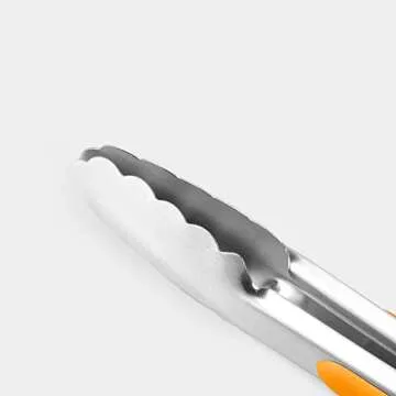 304 Stainless Steel Kitchen Cooking Tongs, 9" and 12" Set of 2 Sturdy Grilling Barbeque Brushed Lock...