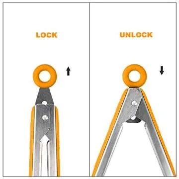 Sturdy Stainless Steel Kitchen Tongs Set 9" & 12"