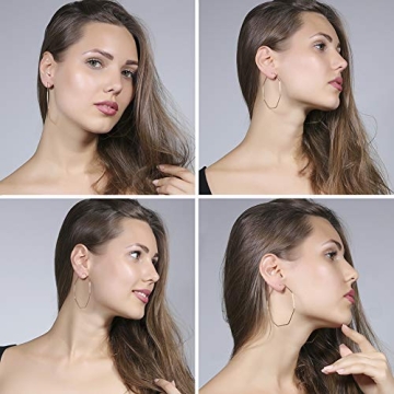 wowshow Geometric Hoop Earrings Hexagon Octagon Earrings Thin Gold Hoops