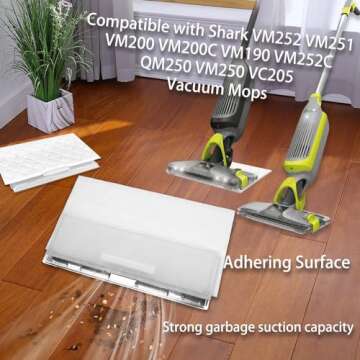 FFsign VACMOP Mop Pad Refills Compatible with Shark Vacmop VMP30 VM252 VM250 VM200 Vacuum, Disposable Replacement Mop Pads, White, 30 Count