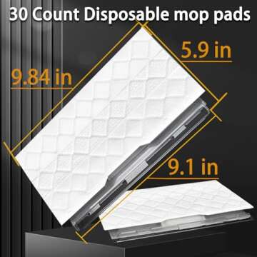 FFsign VACMOP Mop Pad Refills Compatible with Shark Vacmop VMP30 VM252 VM250 VM200 Vacuum, Disposable Replacement Mop Pads, White, 30 Count