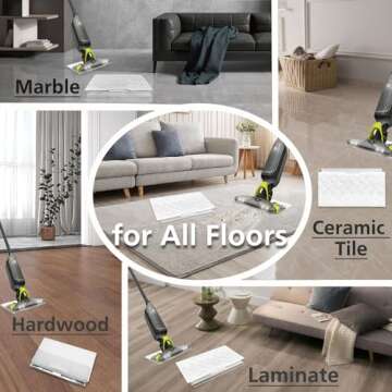 FFsign VACMOP Mop Pad Refills Compatible with Shark Vacmop VMP30 VM252 VM250 VM200 Vacuum, Disposable Replacement Mop Pads, White, 30 Count