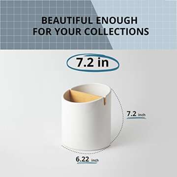 LIFVER 7.2″ Stable Kitchen Utensil Holder Ceramic Organizer