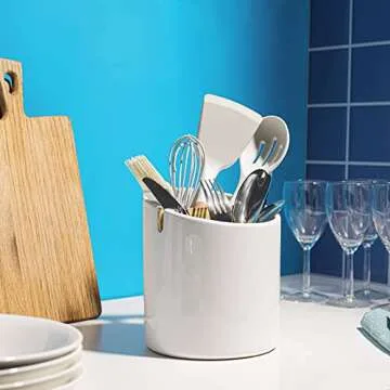 LIFVER 7.2″ Stable Kitchen Utensil Holder Ceramic Organizer