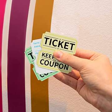 ESSENTIAL 2000 Green Double Raffle Tickets Rolls Printable for Leisure, Movie Watching, Entertainment
