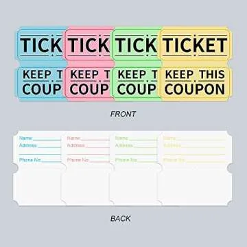 ESSENTIAL 2000 Green Double Raffle Tickets Rolls Printable for Leisure, Movie Watching, Entertainment