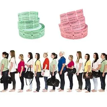 ESSENTIAL 2000 Green Double Raffle Tickets Rolls Printable for Leisure, Movie Watching, Entertainment