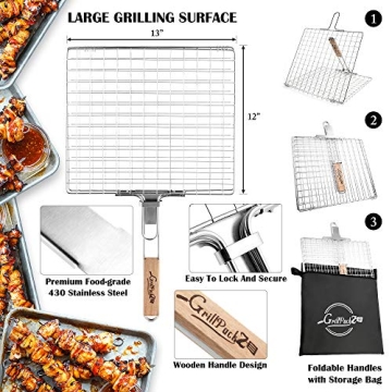 GrillPackz Portable Stainless-Steel BBQ Grill Basket