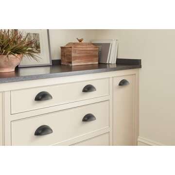 Amerock | Cabinet Cup Pull | Oil Rubbed Bronze | 3 inch (76 mm) Center to Center | Ravino | 5 Pack | Drawer Pull | Drawer Handle | Cabinet Hardware