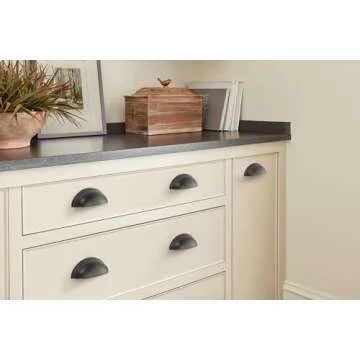 Amerock | Cabinet Cup Pull | Oil Rubbed Bronze | 3 inch (76 mm) Center to Center | Ravino | 5 Pack | Drawer Pull | Drawer Handle | Cabinet Hardware