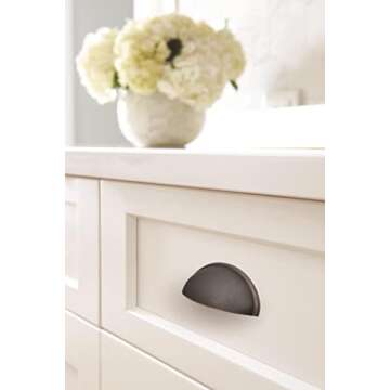 Amerock | Cabinet Cup Pull | Oil Rubbed Bronze | 3 inch (76 mm) Center to Center | Ravino | 5 Pack | Drawer Pull | Drawer Handle | Cabinet Hardware