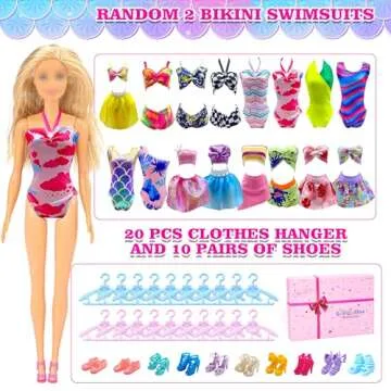 Style Shine 50 Pack Doll Clothes and Accessories Set