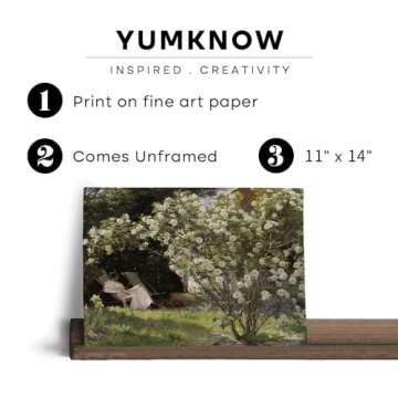 YUMKNOW Farmhouse Portrait Picture Living Room 11 x 14 Art Print - Rustic Vintage Decor for Bedroom ...