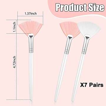 Patelai 14 Pieces Fan Brushes Applicator - Perfect for Skincare & Makeup Tools