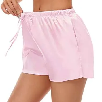 SWOMOG Womens Stain Pajama Shorts with Pockets Soft Comfy Short Pants Lightweight Lounge Sleep Pj Bottoms