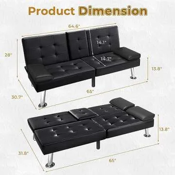 VICTONE Futon Sofa Bed Stylish Convertible Couch Bed
