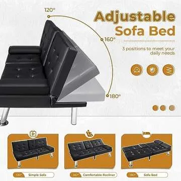 VICTONE Futon Sofa Bed Stylish Convertible Couch Bed