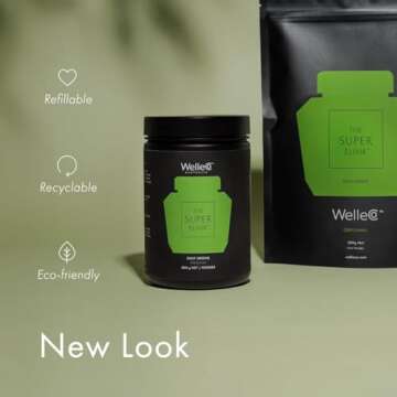 WelleCo The Super Elixir Daily Greens Powder, Probiotic Drink Mix with Whole Foods, Gluten Free, Vegan Gut Health Powder, Energy, Immunity, Healthy Skin, Hair & Nails (300g, Pineapple & Lime Jar)