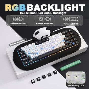 YUNZII C68 Panda Wireless Keyboard - Cute, Compact & High-Quality
