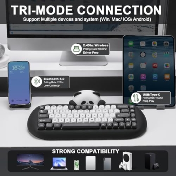 YUNZII C68 Panda Wireless Keyboard - Cute, Compact & High-Quality