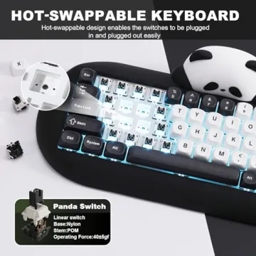 YUNZII C68 Panda Wireless Keyboard - Cute, Compact & High-Quality