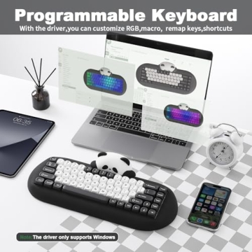 YUNZII C68 Panda Wireless Keyboard - Cute, Compact & High-Quality